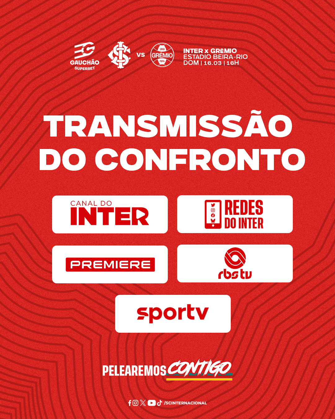 Canal do Inter, RBSTV, Premiere e Sportv transmitem a grande final do Gauchão
