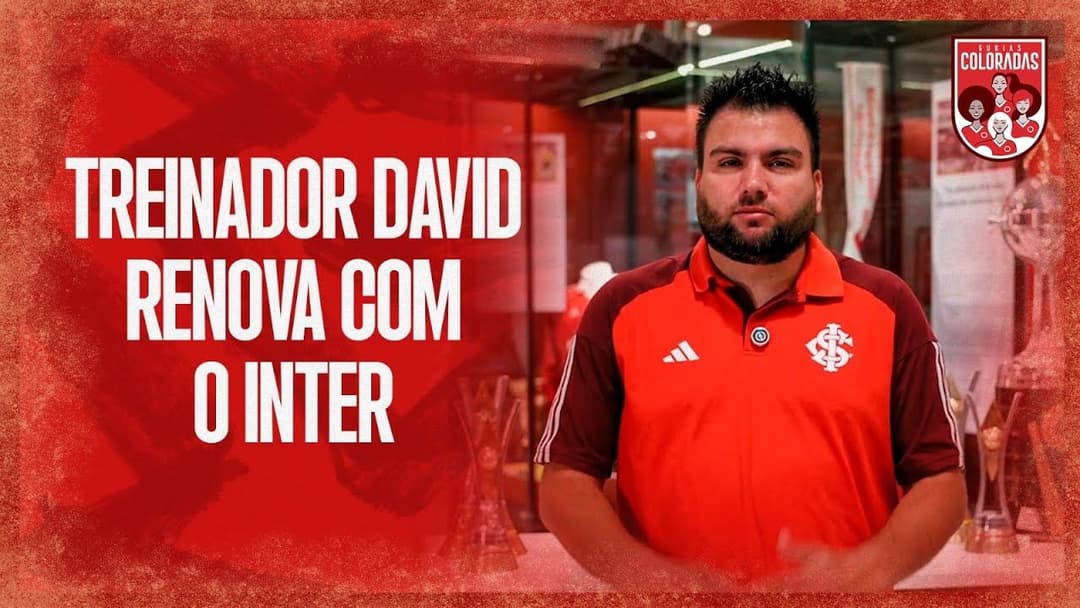 Multicampeão com a base feminina, treinador David da Silva renova com o Inter